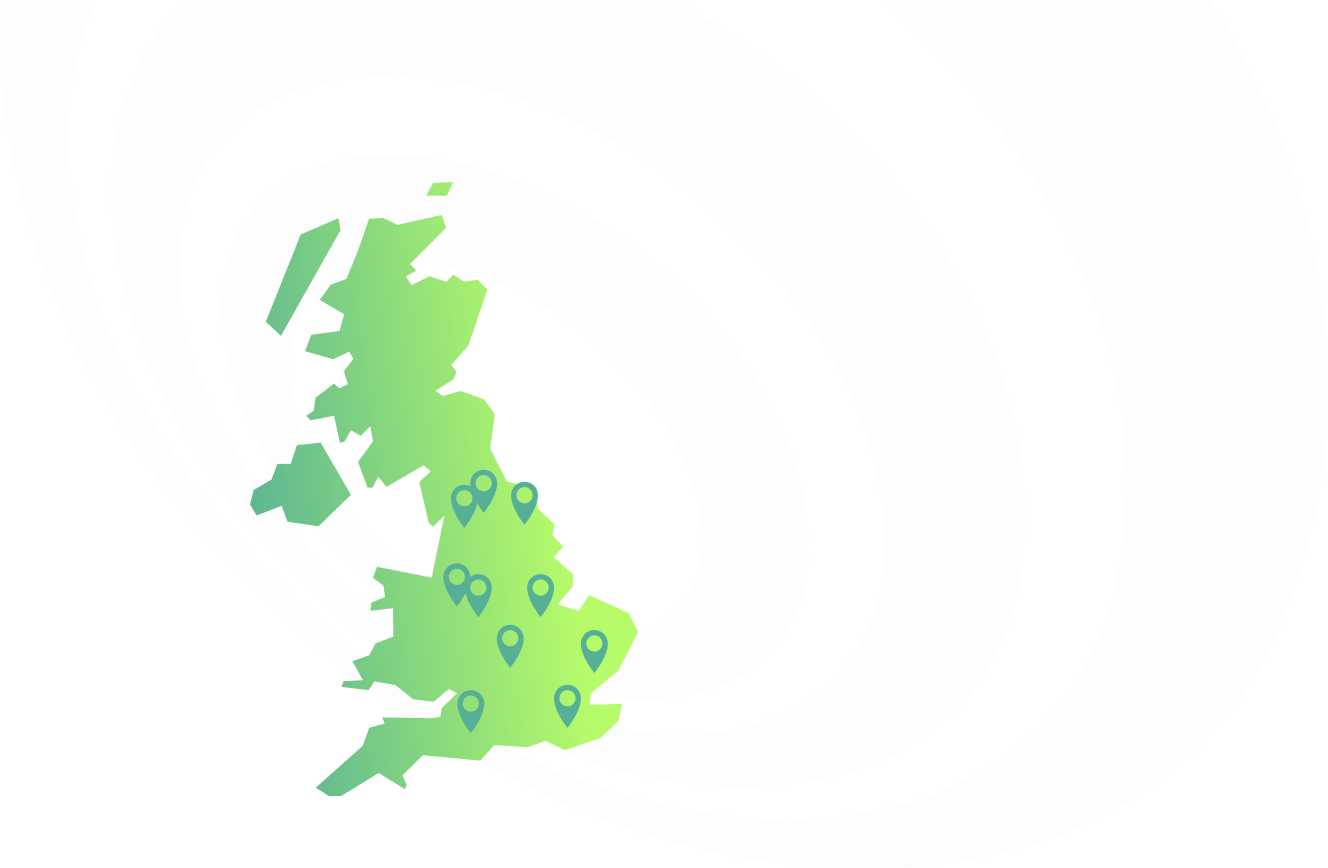 A diagram of a map indicating which regions Funding Loop is available in